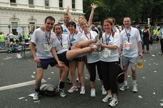 Group Captain Suzy held aloft