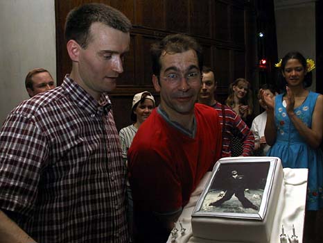 Olivier and Dan with the cake