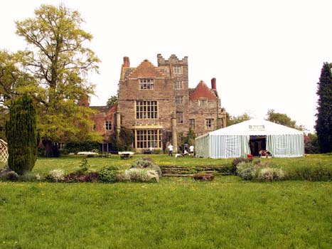 Front view of the castle and marquee