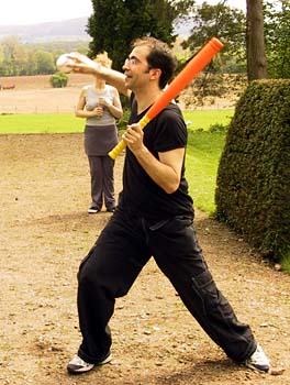 Olivier playing baseball
