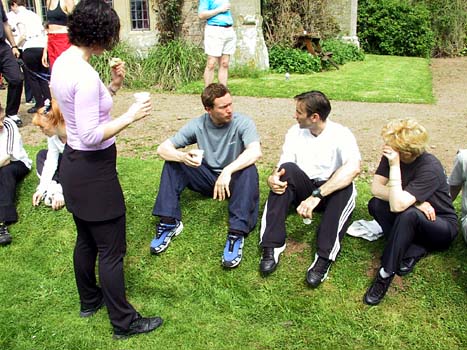 Eddie and Eva taking a break with Maurice and Carmela