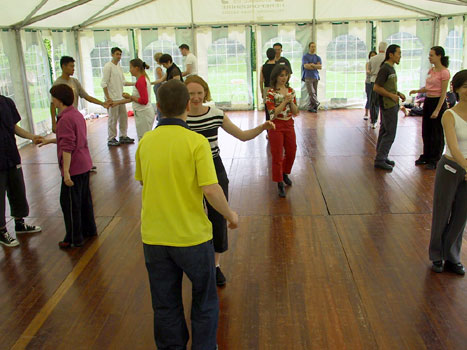 Steven and Virginie's class in the Marquee