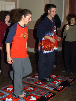 Kerry and David on the Dance Pads