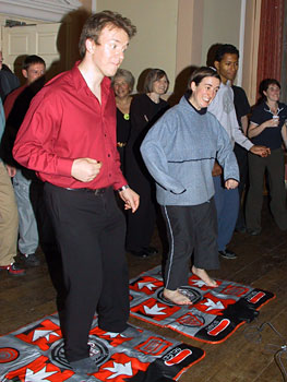 Carl and Jessica on the Dance Pads