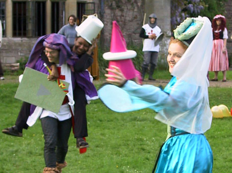 Enchanted Princess with village fools in the background!