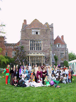 Medieval group in front of the Castle