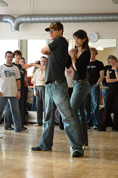 Marty & Jen in class