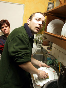 Startled kitchen slaves!