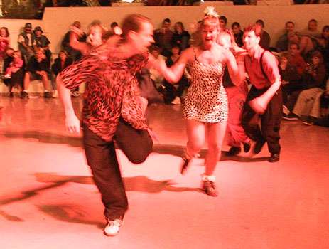 The advanced class perform a choreography they learned during the week # 5