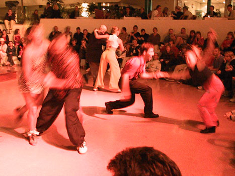 The advanced class perform a choreography they learned during the week # 6